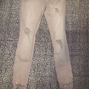 Charlotte Russe refuge light pink ripped jeans